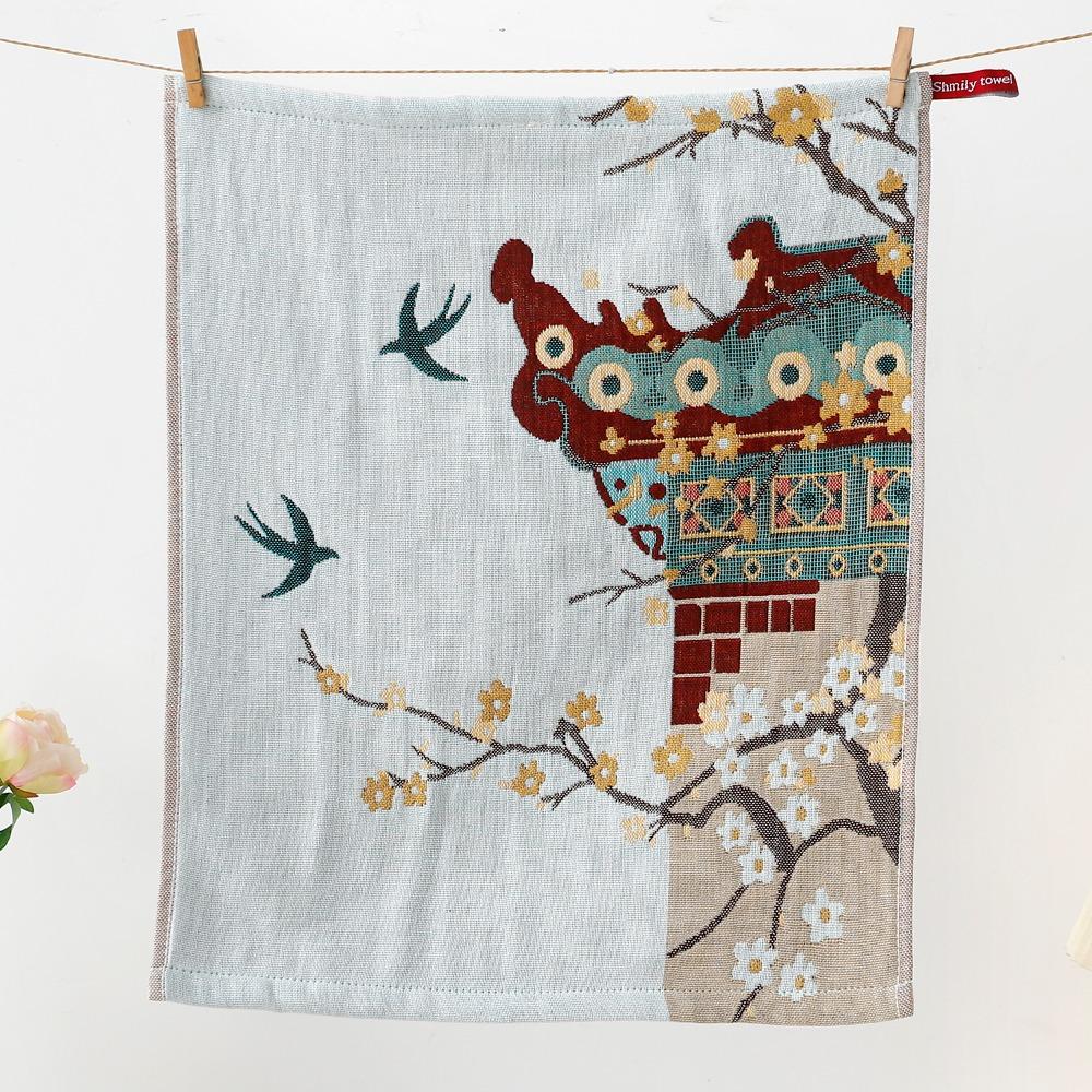Cartoon Kitchen Towel 4 Layer Cotton Gauze Pure Cotton Dish Cloth  for Kids Children