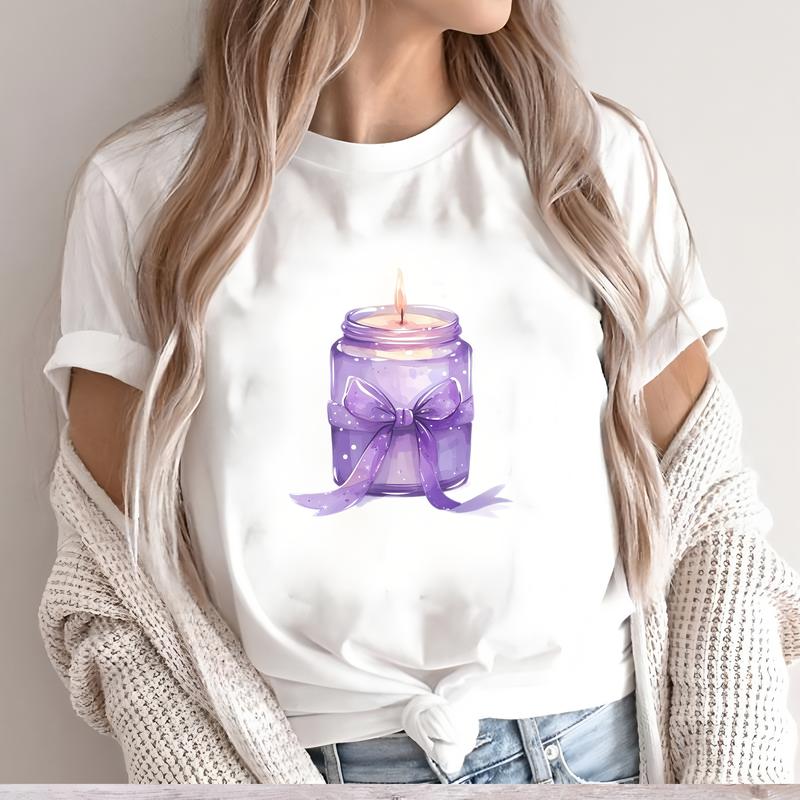 Women's Fashionable T-shirt, Cute Summer Prints, Short-sleeve Trendy Daily Wear.