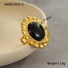 GEMCHIC Women's Vintage Geometric Earrings 18K Gold Plated Stainless Steel Studs with Faux Agate for Fashion Daily Life