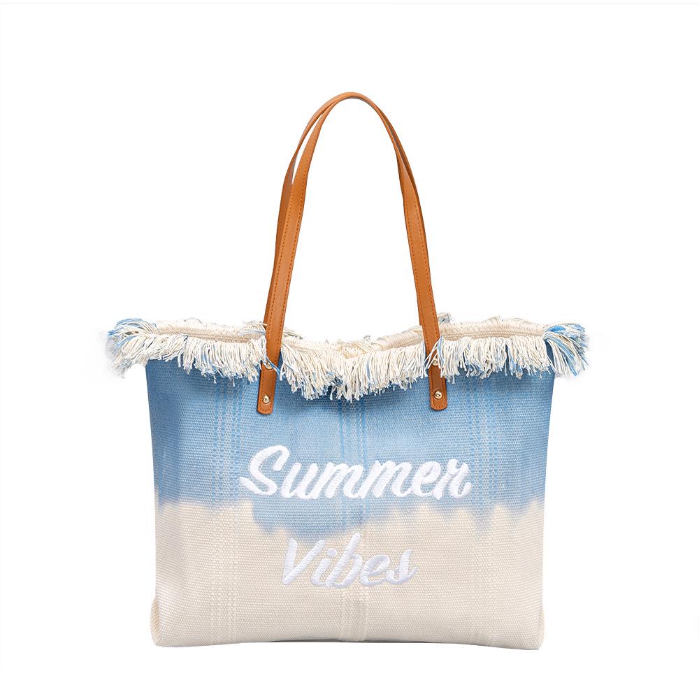 New Embroidered Canvas Shoulder Bag for Beach and Vacation