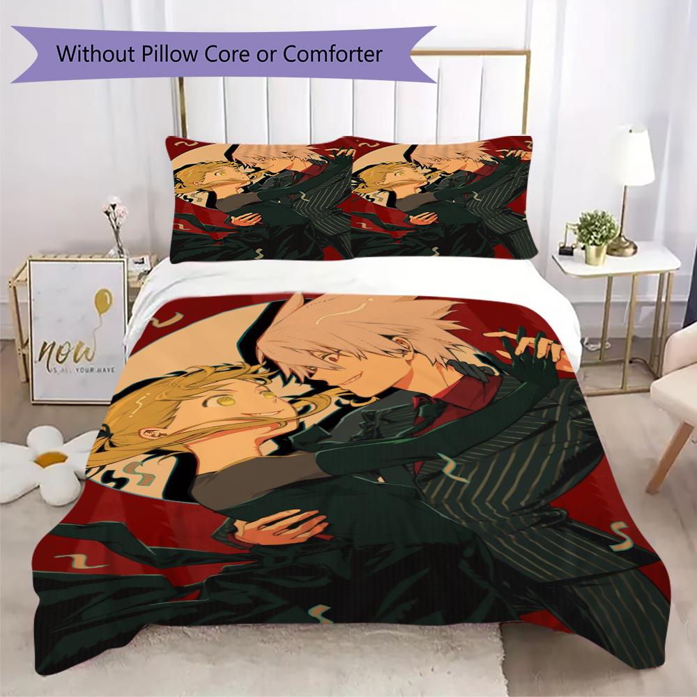 Soul Eater Pattern Bedding uilt Set uilt Cover Pillowcase Home Decoration Birthday Gift (1 * duvet cover + 2 * pillowcase without core)172