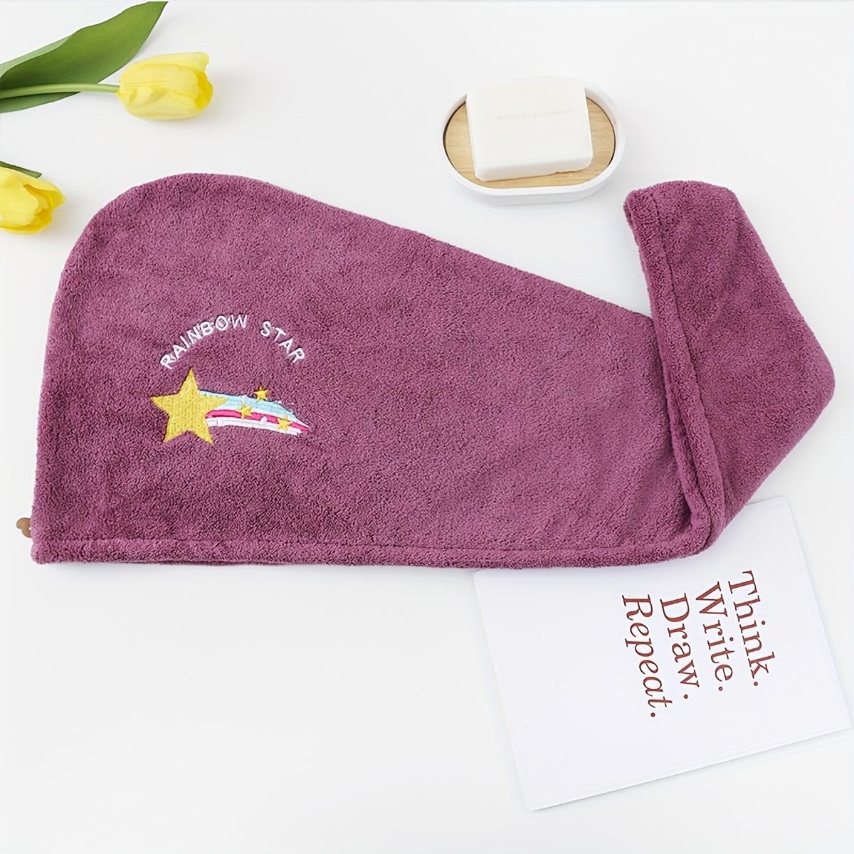 Dry Towel for Hair Microfiber Towels Frizz Dry Hair Hair Towel Quick Dry Hair Dry Towels for Girls Beach Shower Cap фиолетовый