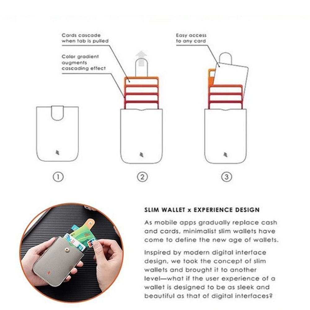 Pull-out Type Card Holders Clutch PU Leather Short Wallet Elegant Business Card Bag  Men