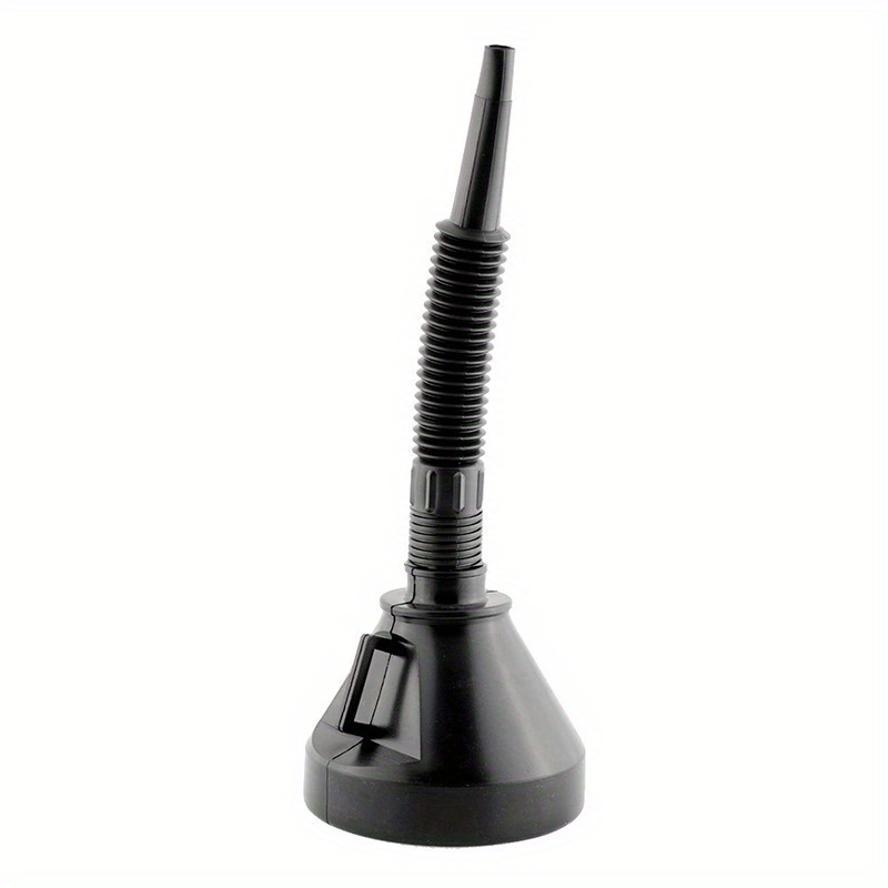 1 Pcs 2 In 1 Black Plastic Oil Funnel With Large Diameter For Engine Oil Fuel Additive Cars Plastic Extended Spout Funnel