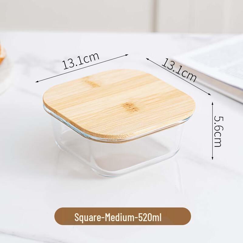 Glass Food Storage Container with Bamboo Lid