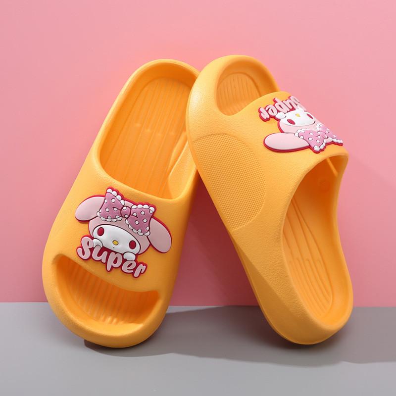 Pink Cartoon Style Summer Girls Slippers Breathable Soft Eva Material Indoor Home Use