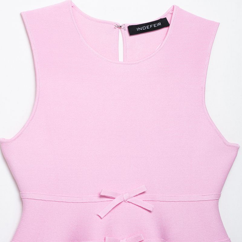 Kaslead New Arrival Women's Clothing Fashion Style Short Skirt Hem Bowknot Decoration Knitting Tops 9598086