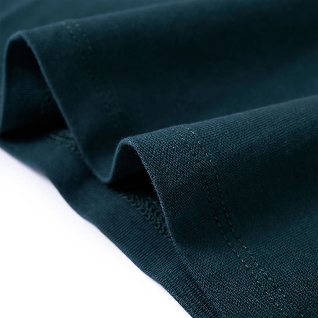 Kids Long Sleeve T Shirt Dark Green Size 104