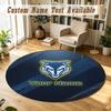 Round Rug Custom NameWarrington Wolves Pattern Non Slip Carpet Home Floor Decor