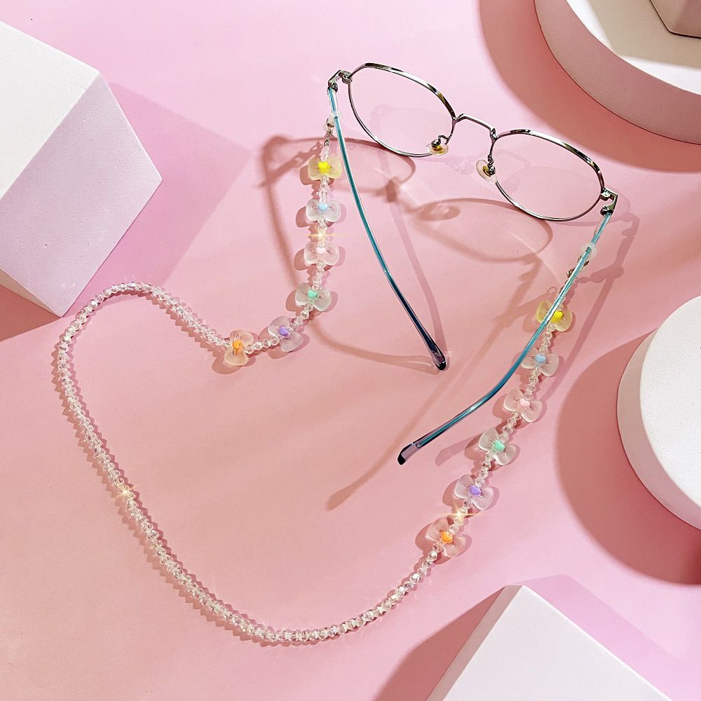 Bead Mask Strap Heart shape Glasses Chain Eye wear Accessories Eyeglass Lanyard Glasses Necklace