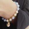 New Arrival Sweet Cat Animal Natural Amazonite Stone & Freshwater Pearl 14K Gold Filled Ladies Bracelet  For Women Gifts