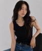 Sayu Soft Waffle Sleeveless Black