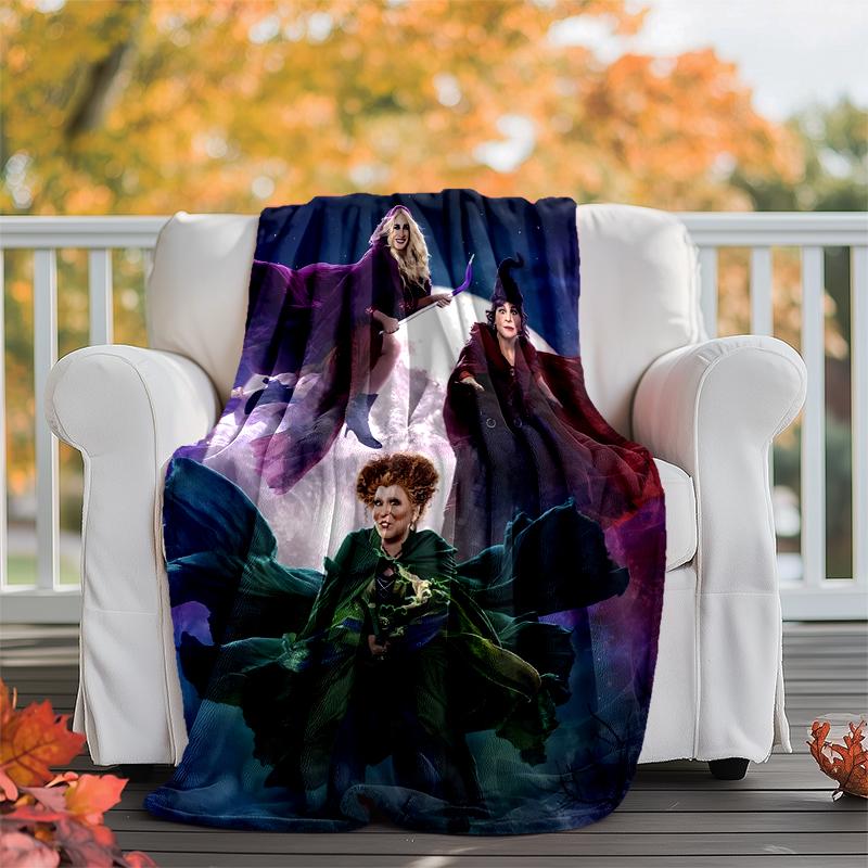 Hocus Pocus Flannel Blanket Soft Warm All-Season Throw, Design for Camping, Car Travel, Hiking Sofa, Bed, Office Perfect Gift for Parties