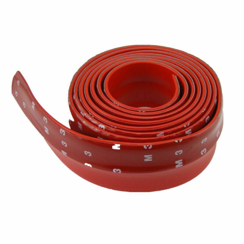 2.5M Red Rubber Car Front Bumper Spoiler Lip Splitter Valance Chin Protector Kit