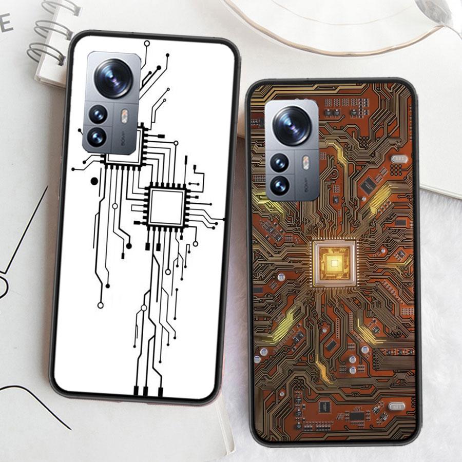 The Transmission line Diagram of The Chip Phone Case For Xiaomi Poco X7 X6 X5 X4 X3 GT NFC M4 M5 Pro 5G M3 Mi F6 F5 F4 F3 F2 F1
