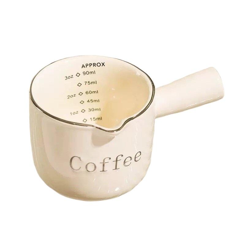 Ins Stylish Coffee Milk Pitcher with Scale Ceramic Creamer for Espresso Extraction