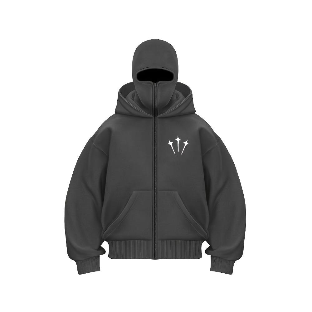 Fashionable Double-layer Hooded Half Zip Sweatshirt with Geometric Pattern Print Suitable for Daily Wear and Street Style Design