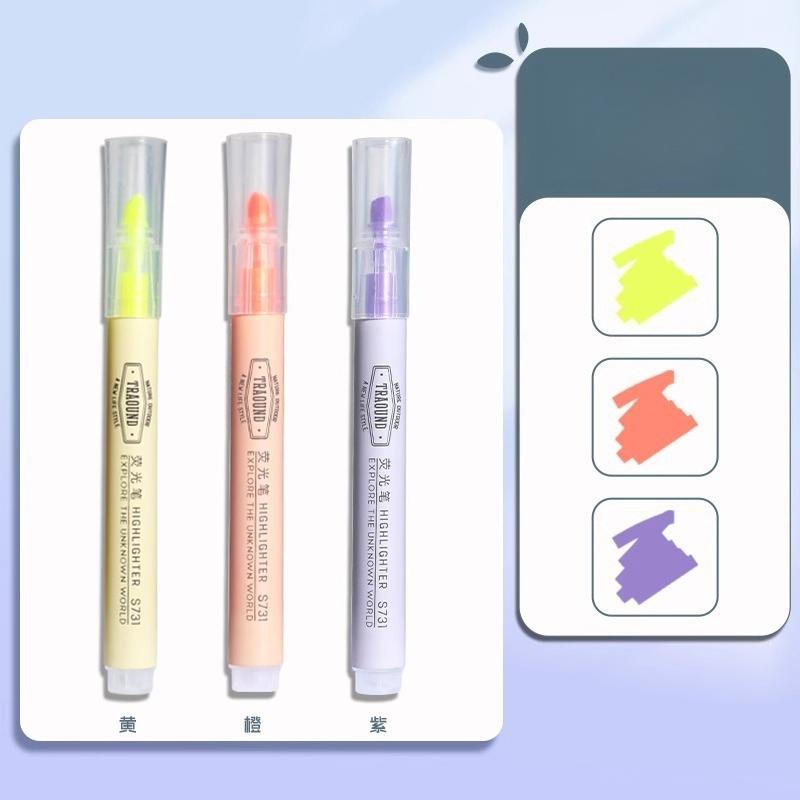 

Deli fluorescent board marking note number pen, color key point marking outline hand-written newspaper notebook pen