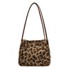 2025 Autumn and Winter New Korean Version Plush Woolen Small Square Bag Large Capacity Shoulder Women's Bag Leopard Print Underarm Hair Bag