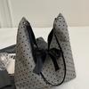 Bow bag women's 2025 new autumn and winter casual shoulder bag large capacity tote bag polka dot commuter bag
