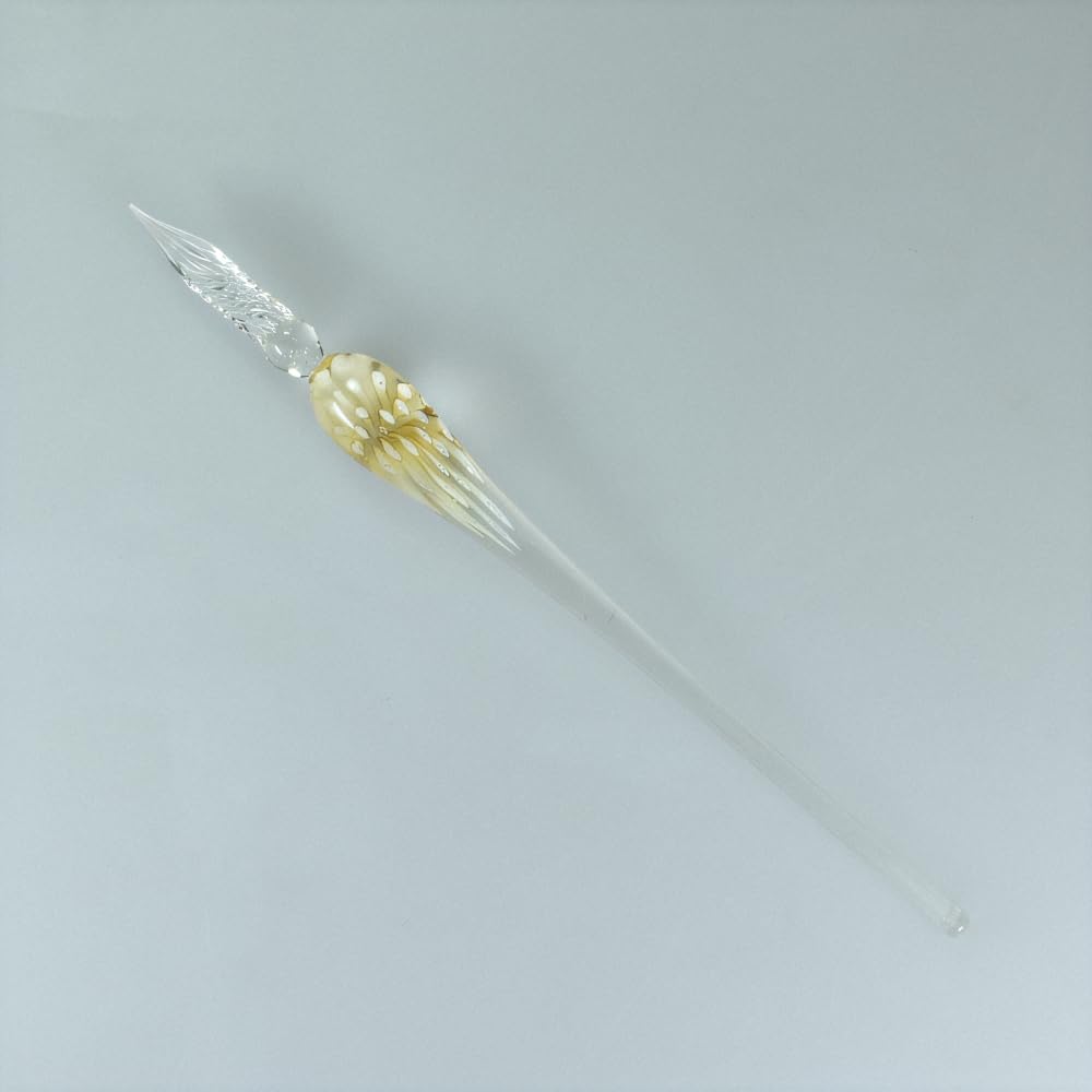 Fourcart Cute Handmade Glass Pen Flower Yellow Set 2-Color