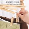 Bamboo Clip Pants Rack with Traceless Hangers - Four-Corner Drying Hanger