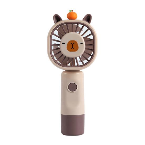 Handheld Fan Multi-Speed Adjustable Capybara Design Quiet Operation USB Rechargeable Portable Cooling Fan