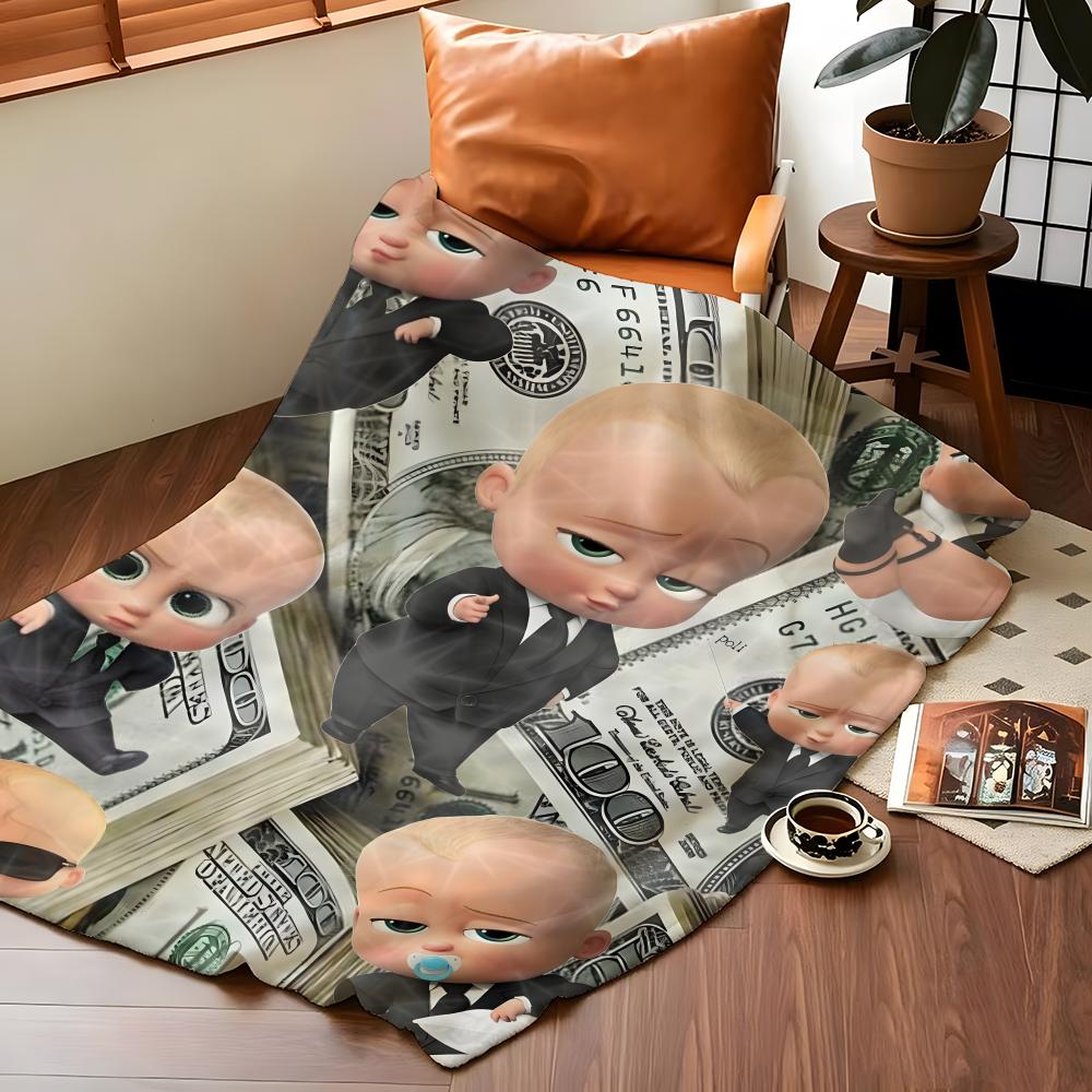 Coperta di Flanella Cartoon T-The B-Boss B-Baby Throw Adatta per Divani Letti Uffici Viaggi, Sedie da Campeggio