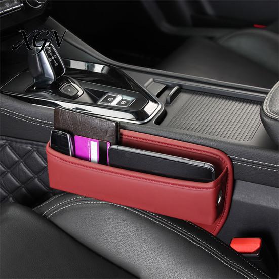 Automotive Interior Storage Box Car Seat Gap Organizer Box, Faux Leather Multifunction Console Pocket Crevice Side Pocket, Universal Wallet