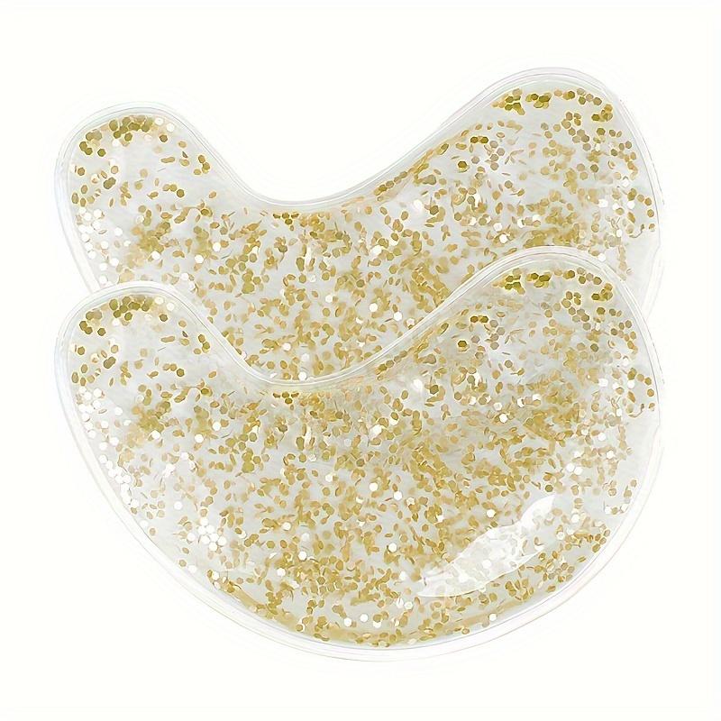 1 Pair Reusable Glitter Sequin Gel Eye Mask - Dual Temperature, Hot & Cold Compress Therapy for Soothing Puffy Eyes, Dark Circles, Migraine Relief