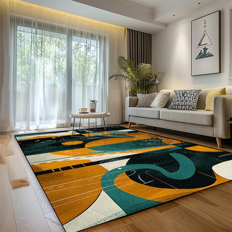 Moderner Luxusteppich Wohnzimmer Geometrische Dekoration Zuhause Weich Waschbar Großer Bereichsteppich Schlafzimmer Badezimmer Rutschfeste Plüsch-Fußmatte