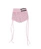 NO EXTRA TOUCH Velvet Shirred Belted Micro Shorts (Pink) / 26Smsp002Pi