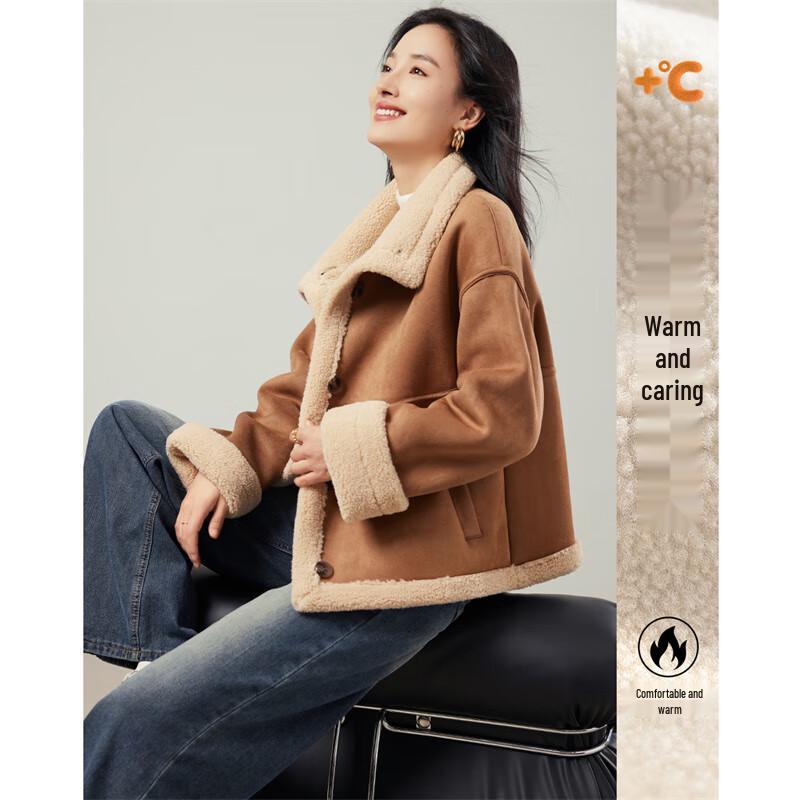 

Petite Faux Suede & Lamb Shearling Winter Coat XL