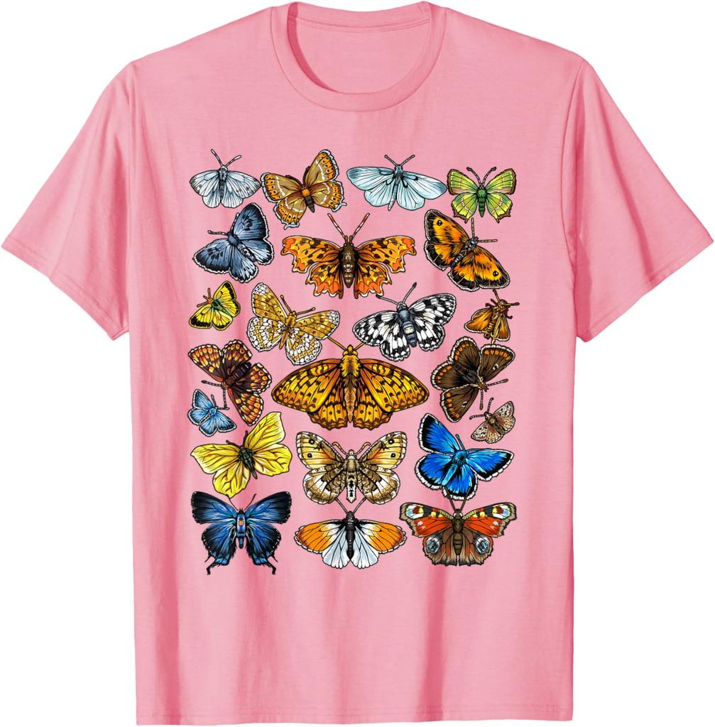 Butterfly Collection Graphic Tee Men Women Casual Short Sleeve Crewneck T-Shirt