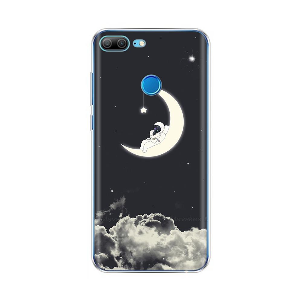 Phone Case For Honor 9 Lite Back Cover for Huawei Honor 9 Lite Cases Transparent Silicon TPU Protective Cats Flower Print Covers