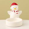 Christmas Ceramics Candle Holder Penguin Xmas Tree Mushroom Tealight Votive Candle Stand Candlestick Table Centerpiece Desktop Decoration