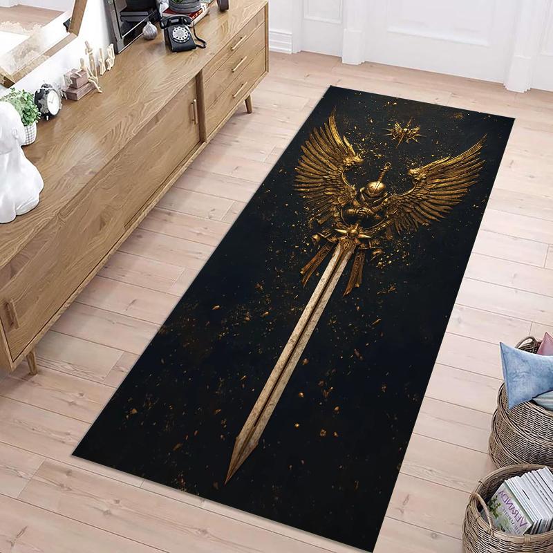 

Regal Crown Sword Runner Rug Vintage European Luxury Home Decor Carpet Soft Plush Non-Slip Floor Mat for Living Room Bedroom 40X120CM