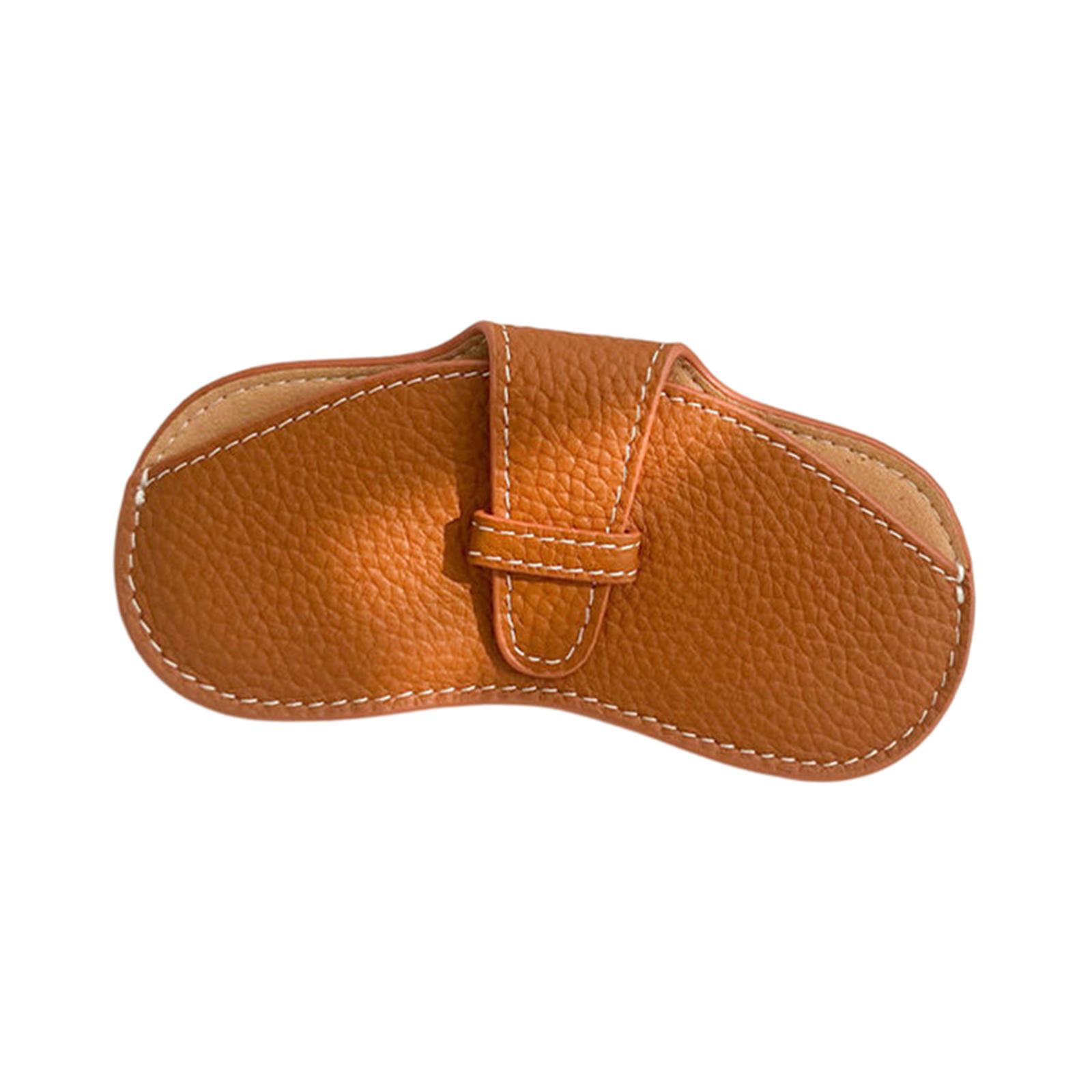 

Soft Glasses Case Portable Fashionable Carrying Organizer PU Leather Eyeglass Pack for Hiking Traveling Unisex Outdoor Camping коричневий