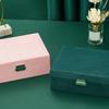 Vintage Jewelry Display Box Double Layer Velvet Pendant Necklace Bracelet Earring Ring Watches Storage Boxes Jewellery Organizer