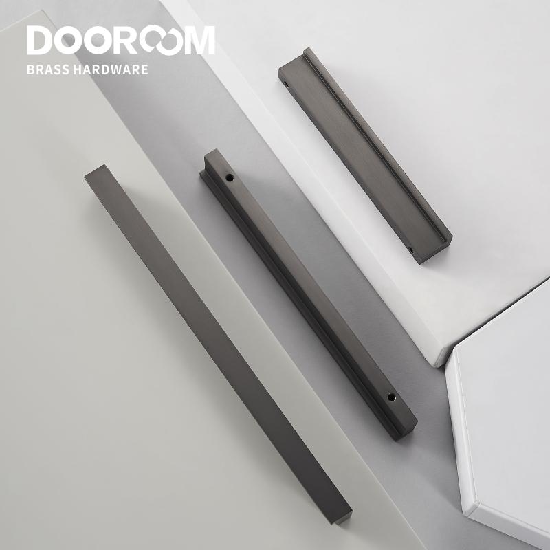 Dooroom Brass Furniture Handles Modern Fashion Grey Wardrobe Dresser Cupboard Cabinet Drawer Show Box Wine Bar Pulls Knobs