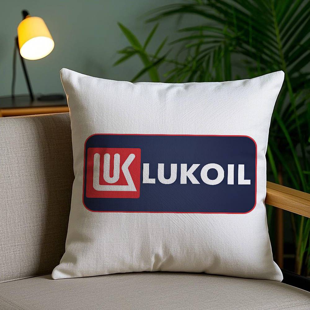 Pillow Case Fashion L-Lukoil Sofa Short Plush Double-Sided Hd Printing Room Home Office Gift Cushion Cover