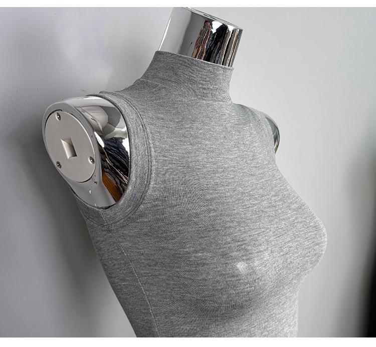 Women's Korean Soft Skin-Friendly Sexy Slimming Sleeveless Turtleneck Vest