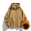 Autumn and Winter Men's Jacket Hooded Sports and Casual Trendy Youth Plus Velvet Thickened Loose Large Size Jacket