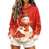 Damen Casual Langarm Weihnachtsdruck Pullover Hoodie