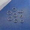 7 Paia di Orecchini in Acciaio Inossidabile 316L Orecchini a Cerchio Piccoli da Uomo Orecchini a Cerchio Placcati Oro 14K per Uomo Donna, Argento