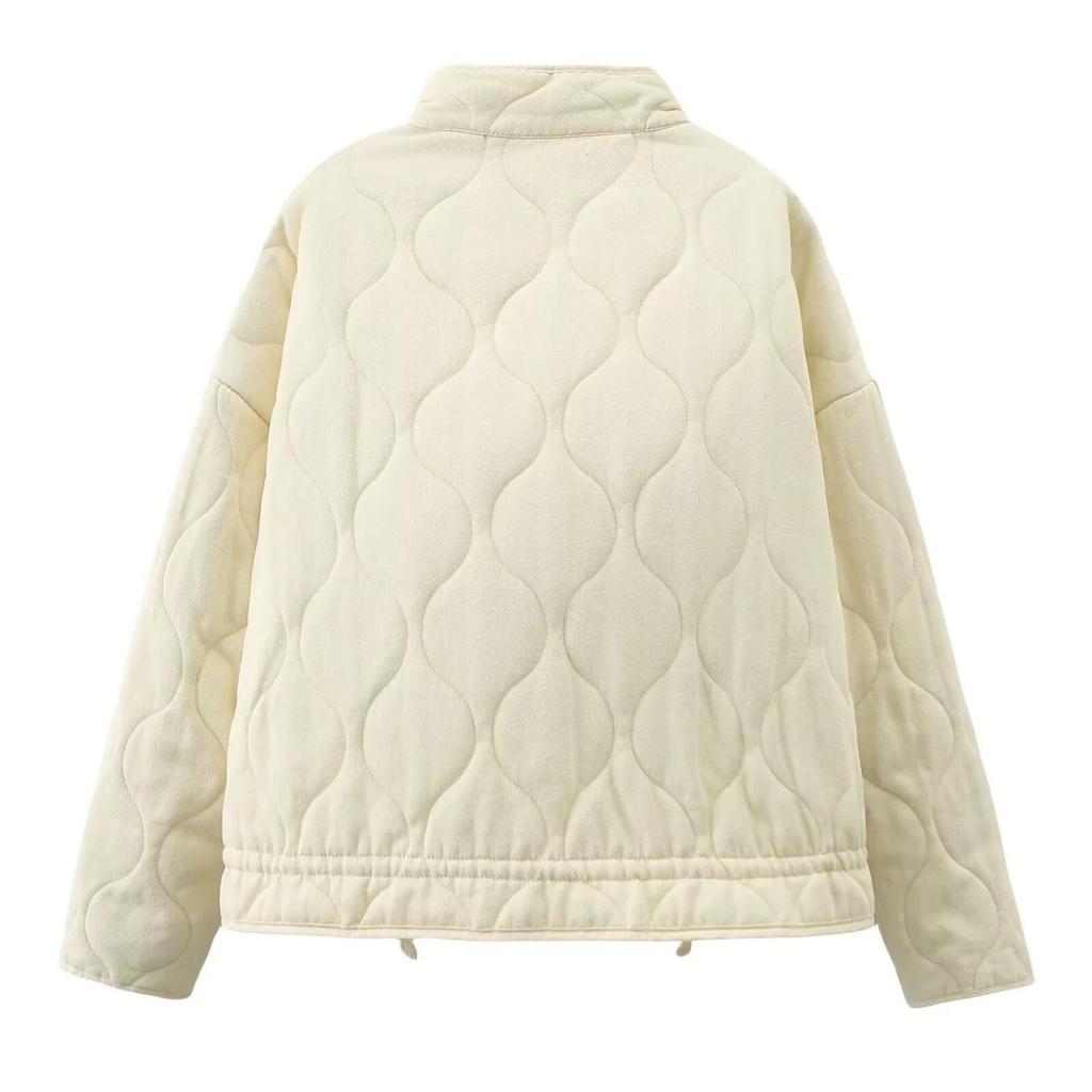 2025 Women's Urban Casual Washed Cotton Loose Stand Collar Jacket - Autumn/Winter Collection