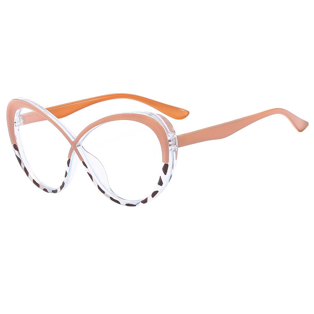 

Frame Female Cat Eye Street Shot Flat Mirror Anti-Blue Glasses white tablets (anti-blue light)