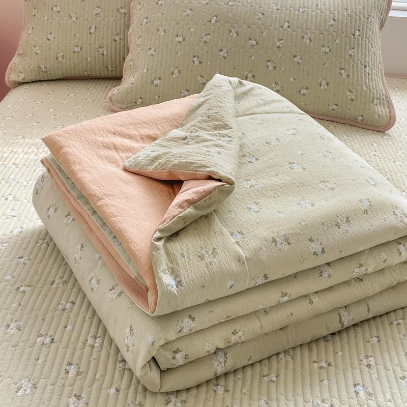 Garza a Doppio Strato Sicura Coperta Estiva Fresca Lavabile in Lavatrice Set Biancheria da Letto Copertura per Condizionatore Leggera Regalo Biancheria da Letto