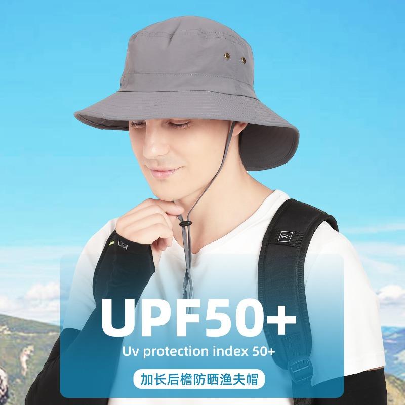 Quick-drying breathable bucket hat with extended brim Quick-drying hiking hat Sunscreen sun hat Source