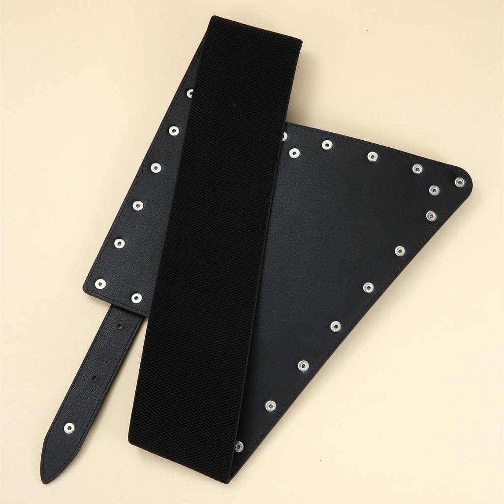 Vintage Belt Rivet Women'S Dress Shirt Decoration Elastic Elastic Extra Wide Waist Seal Belt